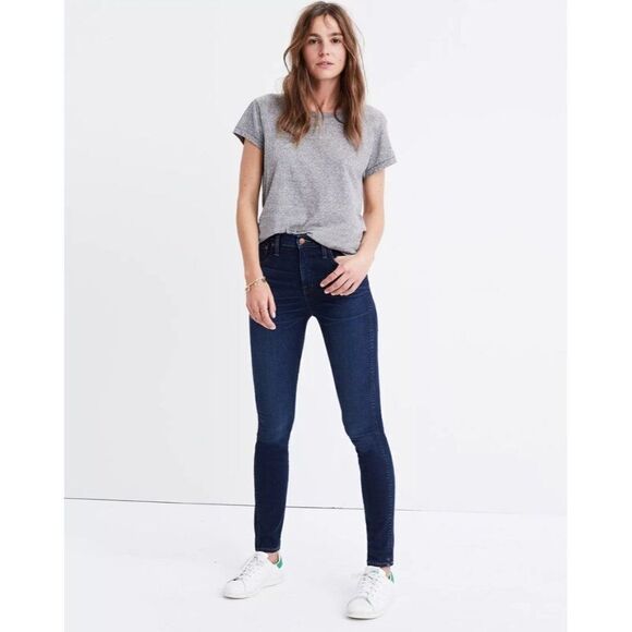 Madewell 10" High-Rise Skinny Jeans in Hayes Wash Size 26 Style F4684 Stretch - Picture 1 of 14